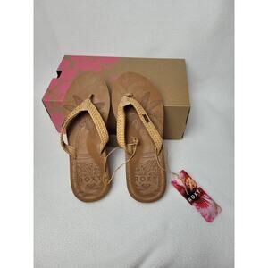 Roxy Womens Lili III Flat Sandals Slip-on Faux Leather Size US 7